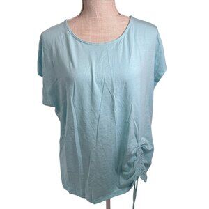 Rachel Roy XL Light Blue Short Sleeve Top With Side Drawstring